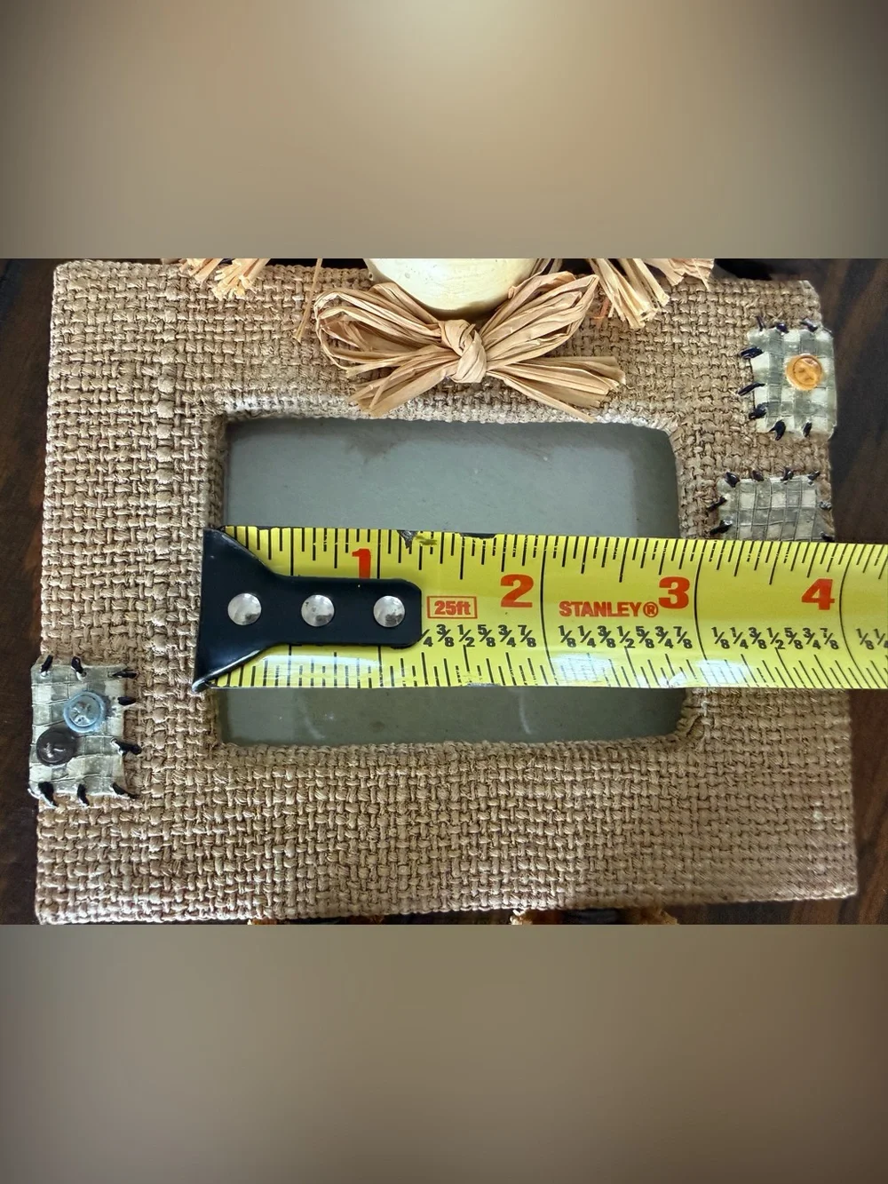 Rustic Scarecrow Picture Frame Fall Harvest Farmhouse Decor